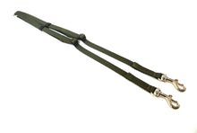Load image into Gallery viewer, Adjustable 2 way dog lead coupler splitter in olive green