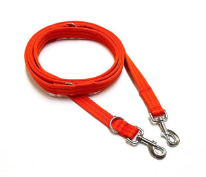 Police Style Dog Training Lead Double Ended Multi Functional Dual Walking Leash 20mm Air Webbing 5ft - 15ft