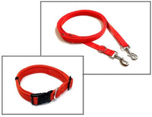 Load image into Gallery viewer, Dog Collar And Police Style Dog Lead Set 20mm Cushion Webbing Medium Collar In Various Lengths And Matching Colours