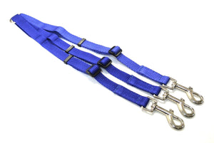 20mm Adjustable 3 Way Coupler Splitter Dog Leads Leash Strong Durable Webbing In 18 Various Colours