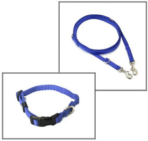 Dog Collar And Police Style Dog Lead Set 13mm Webbing X Small Collar In Various Lengths And Matching Colours
