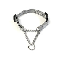 Load image into Gallery viewer, Half Check Chain Dog Collars Small Large 20mm Adjustable With Chrome Plated Chain In Various Colours