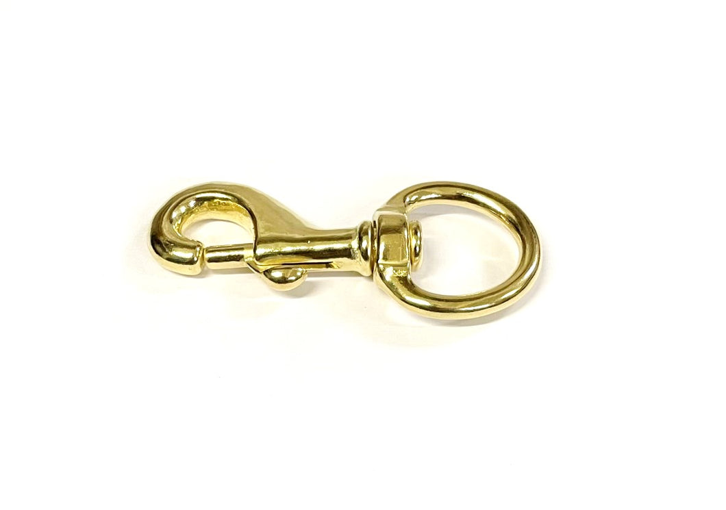 25mm Solid Brass Swivel Trigger Clip Hook Round Eye Heavy Duty For Dog Leads