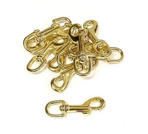 12mm Solid Brass Swivel Trigger Clip Hook Round Eye Heavy Duty For Dog Leads
