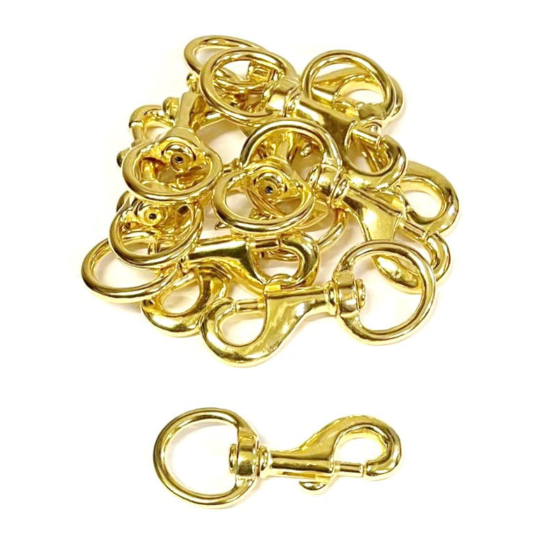 Solid Brass Round Eye Heavy Duty Trigger Clips 6mm - 32mm For Dog Leads Horse