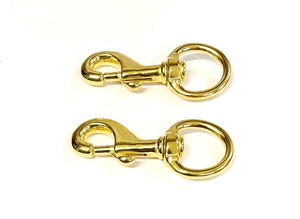 25mm Solid Brass Swivel Trigger Clip Hook Round Eye Heavy Duty For Dog Leads