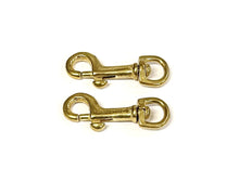 Load image into Gallery viewer, 6mm Solid Brass Swivel Trigger Clip Hook Round Eye Heavy Duty For Dog Leads