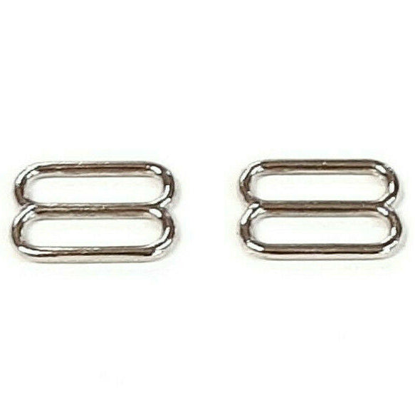 Metal 3 Bar Slides Nickel Plated 16mm - 50mm Tri Glide Adjusters Strong & Durable For Bags Straps Webbing Collars Leads