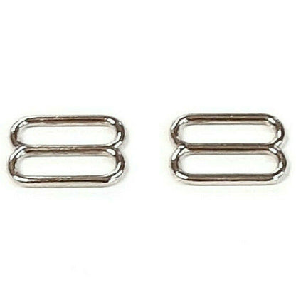 Metal 3 Bar Slides Nickel Plated 16mm - 50mm Tri Glide Adjusters Strong & Durable For Bags Straps Webbing Collars Leads