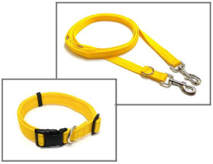 Dog Collar And Police Style Dog Lead Set 20mm Cushion Webbing Medium Collar In Various Lengths And Matching Colours